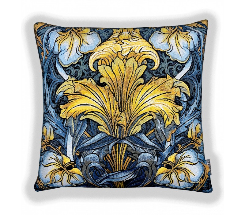 Гобеленовая наволочка "Ирисовая симфония голубая" (45х45)