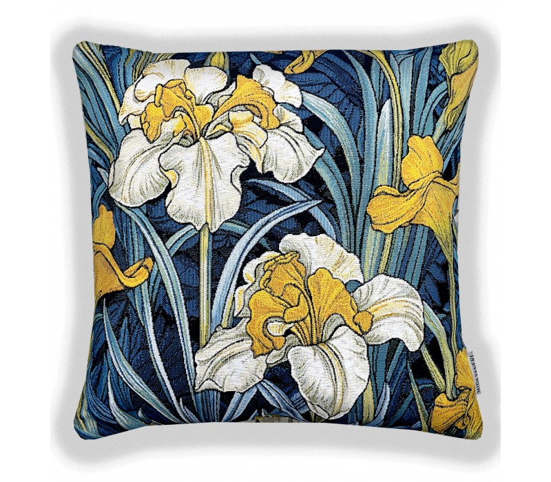 Гобеленовая наволочка "Ирисовая симфония белая" (45х45)
