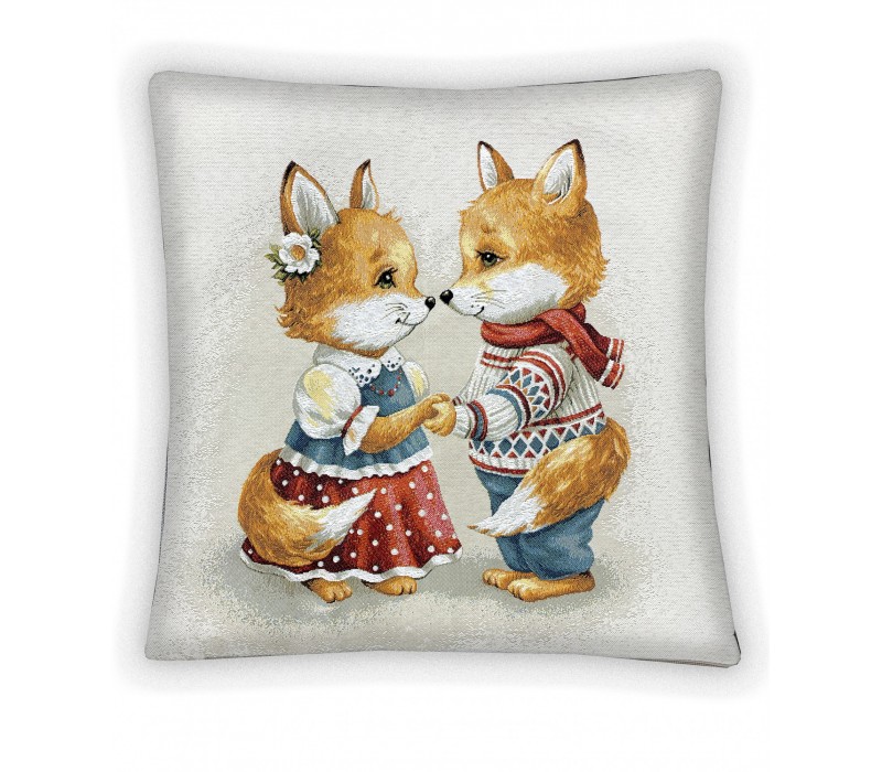 Гобеленовая наволочка "Лисички в русском стиле" (45х45)