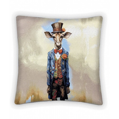 Гобеленовая наволочка "Жираф в смокинге" (45х45)