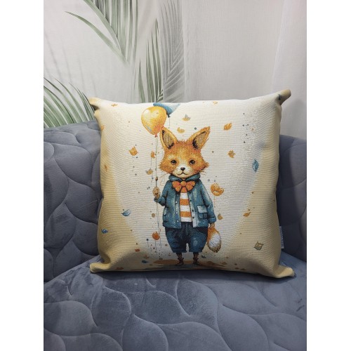 Гобеленовая наволочка "Лисенок с шариками" (45х45)