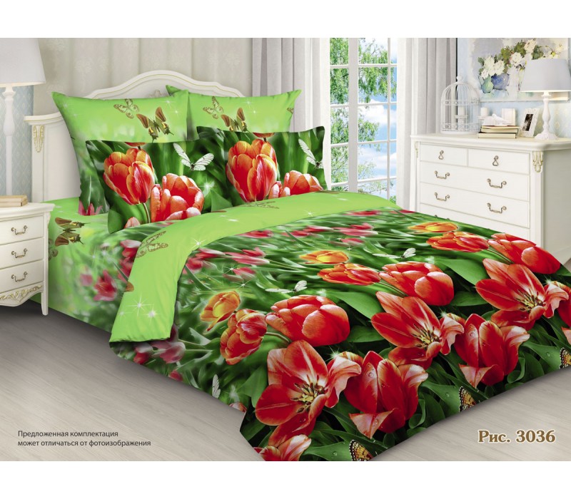Постельное белье С Тюльпанами бязь, наволочки 70х70см