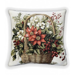 Гобеленовая наволочка "Корзина с клематисом" (45х45)
