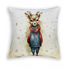 Гобеленовая наволочка "Олененок в джинсовом костюме" (45х45)