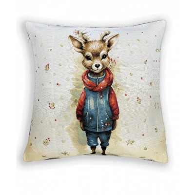 Гобеленовая наволочка "Олененок в джинсовом костюме" (45х45)