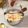 Кастрюля для молока из нержавеющей стали с деревянной ручкой