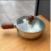 Кастрюля для молока из нержавеющей стали с деревянной ручкой