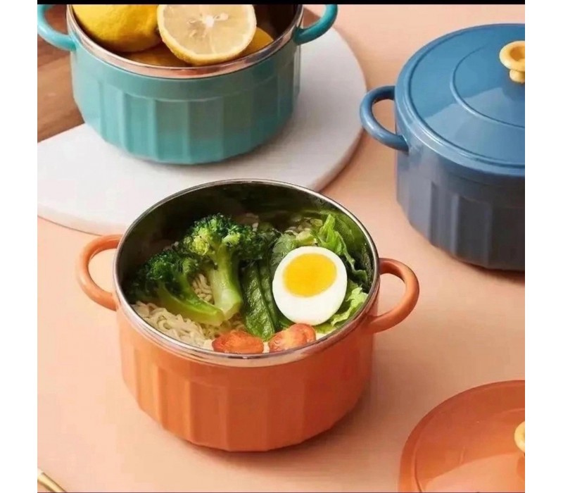 Миска для лапши с крышкой и двумя ручками