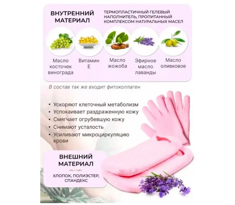 Набор СПА перчатки и носочки многоразовые, гелевые