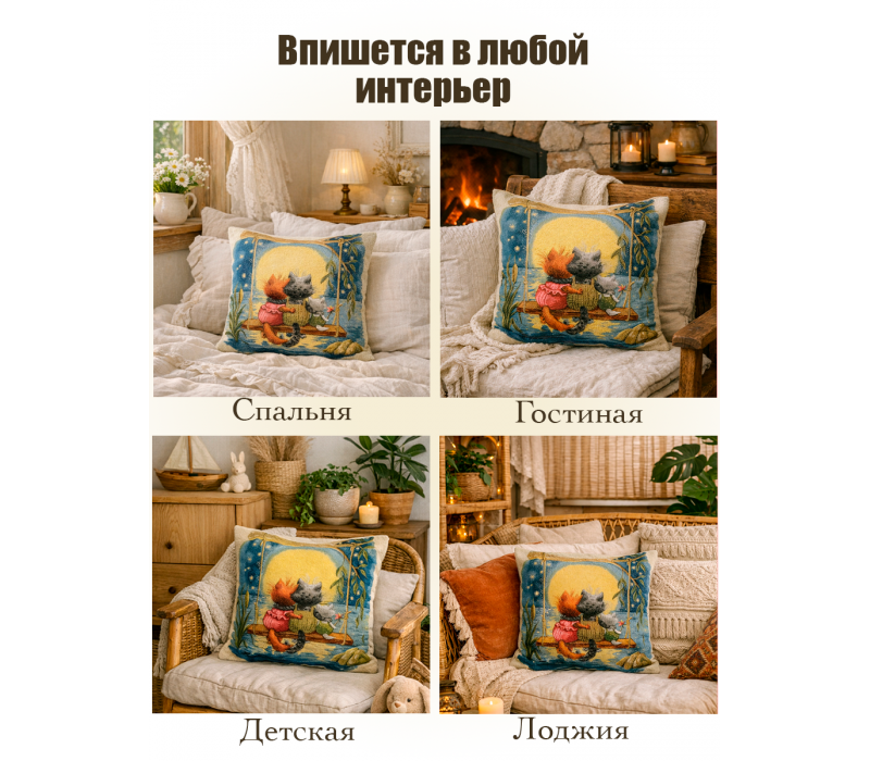 Гобеленовая Наволочка "Тёплый вечер" (45х45)