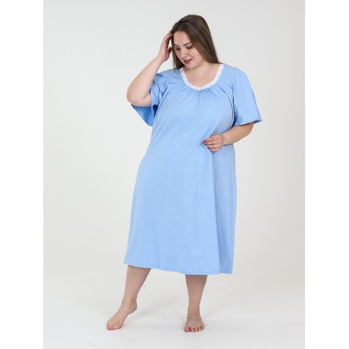 Сорочка "Фламинго" голубой горошек