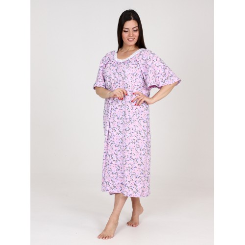 Сорочка "Фламинго" розовый цветы