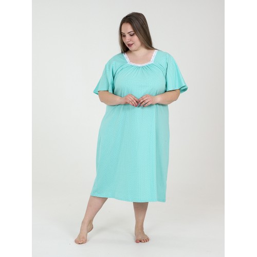 Сорочка "Фламинго" мятный горошек