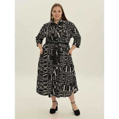 Платье- рубашка "Мария" черное