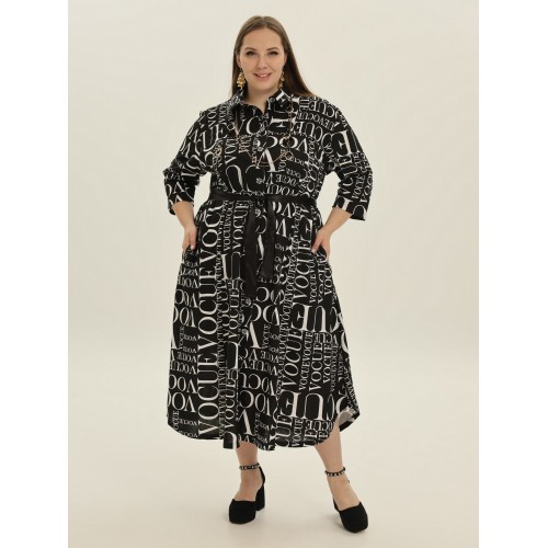 Платье- рубашка "Мария" черное