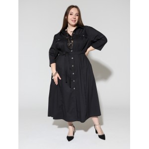 Платье-рубашка "Лаки" черный