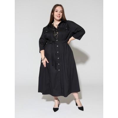 Платье-рубашка "Лаки" черный