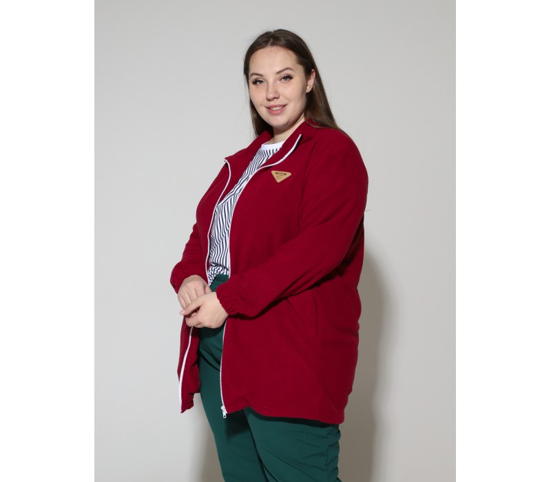 Куртка флис темно-красная 