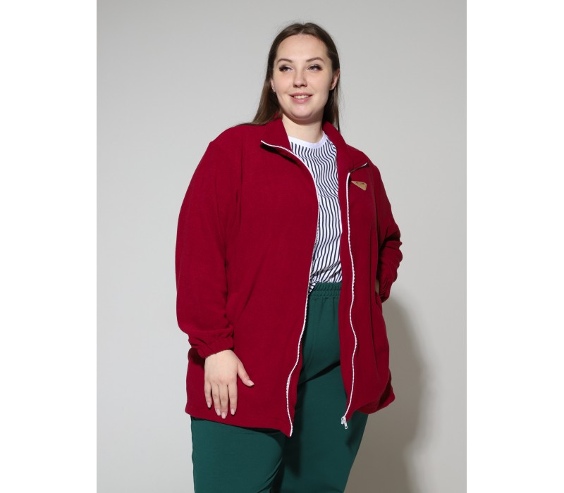 Куртка флис темно-красная 