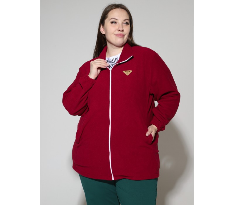 Куртка флис темно-красная 