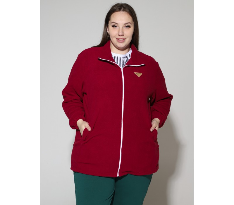 Куртка флис темно-красная 