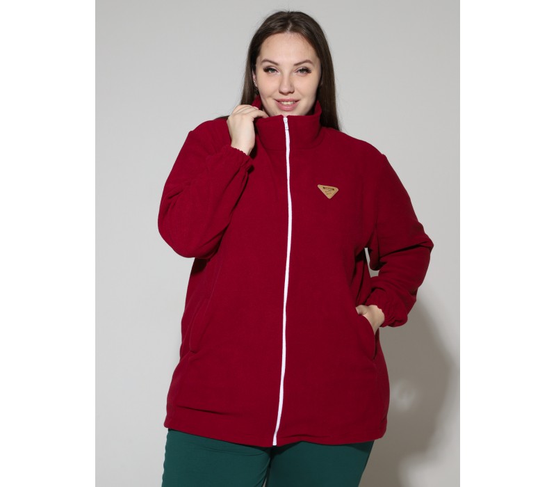 Куртка флис темно-красная 