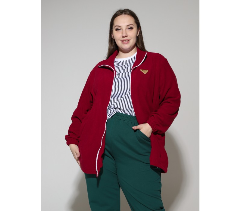 Куртка флис темно-красная 