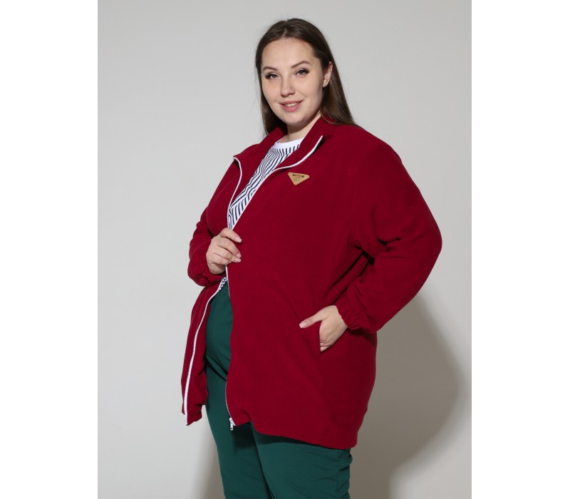 Куртка флис темно-красная 