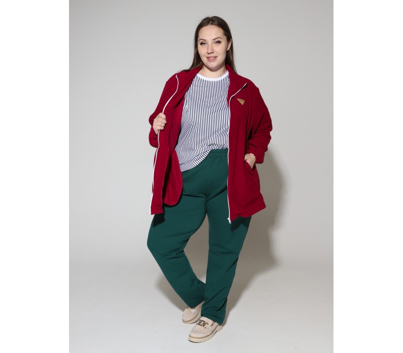 Куртка флис темно-красная 