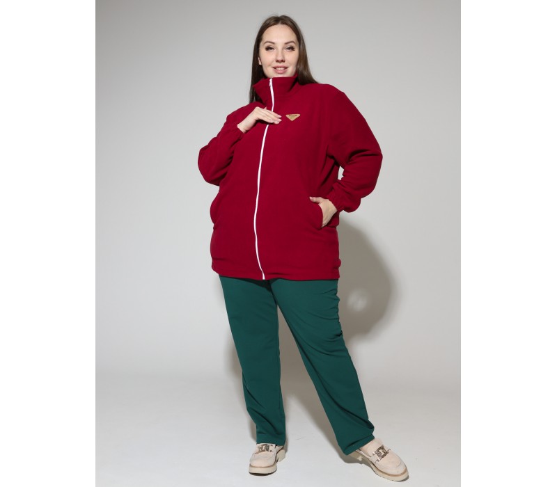 Куртка флис темно-красная 