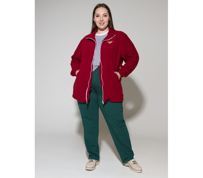 Куртка флис темно-красная 