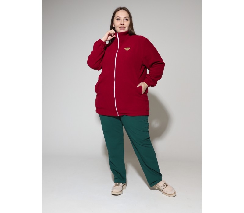 Куртка флис темно-красная 