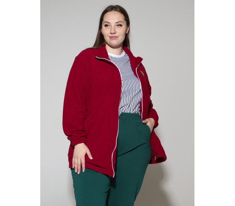 Куртка флис темно-красная 