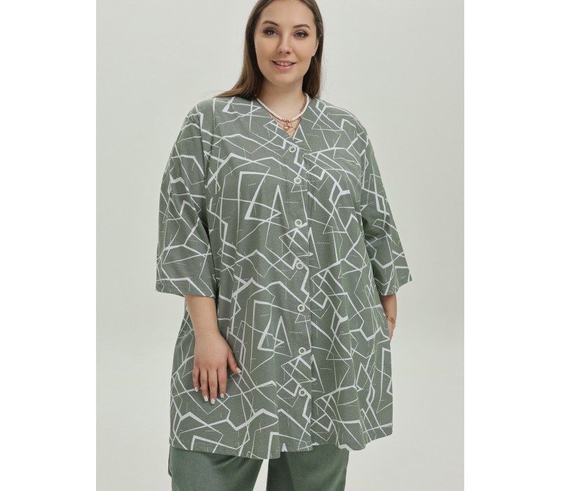 Рубашка Виктория зеленая 