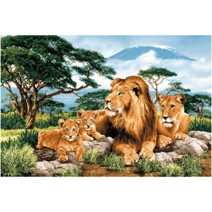 Гобеленовое Панно "Африканские львы" (75х50)