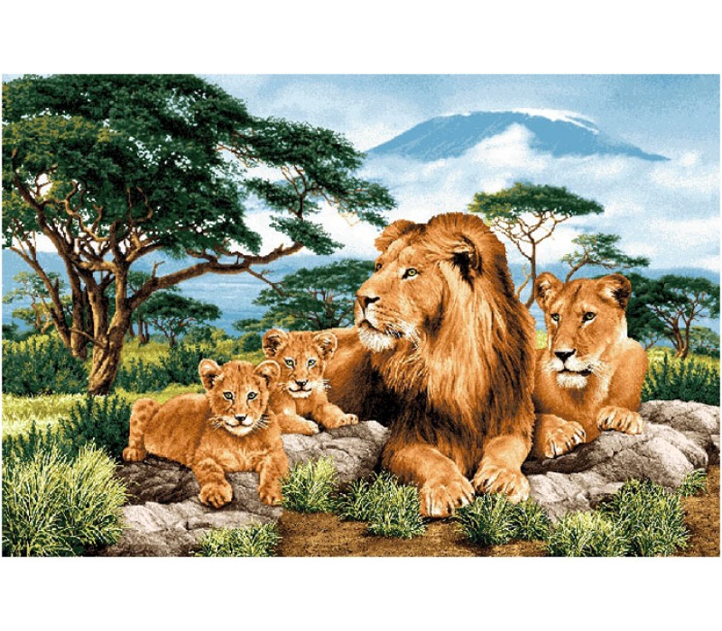 Гобеленовое Панно "Африканские львы" (108х70)