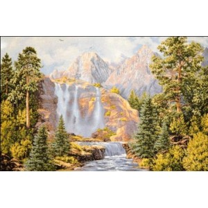 Гобеленовое Панно "Водопад у гор" (50х70)