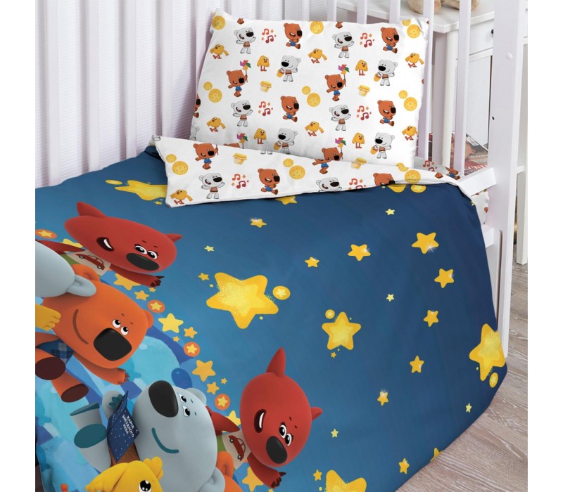 Детское постельное белье "Ми-ми-мишки Ночное небо", поплин ясельный, наволочка 40х60см