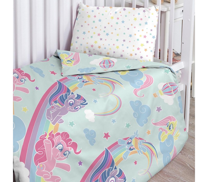 Детское постельное белье "My Little Pony Радужные пони", поплин ясельный, наволочка 40х60см