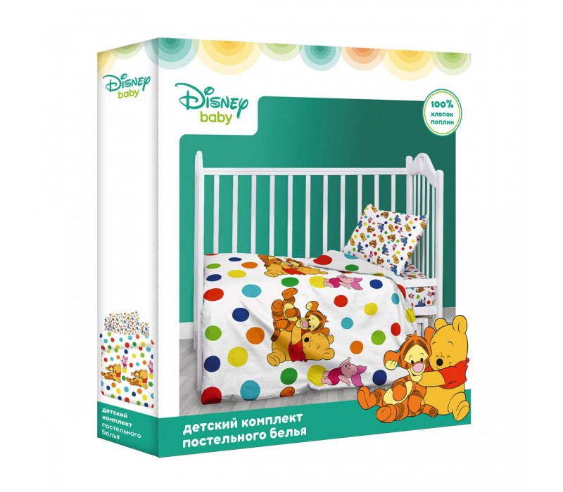 Детское постельное белье Disney Baby Винни Пух и друзья, поплин Детский, наволочка 40х60см